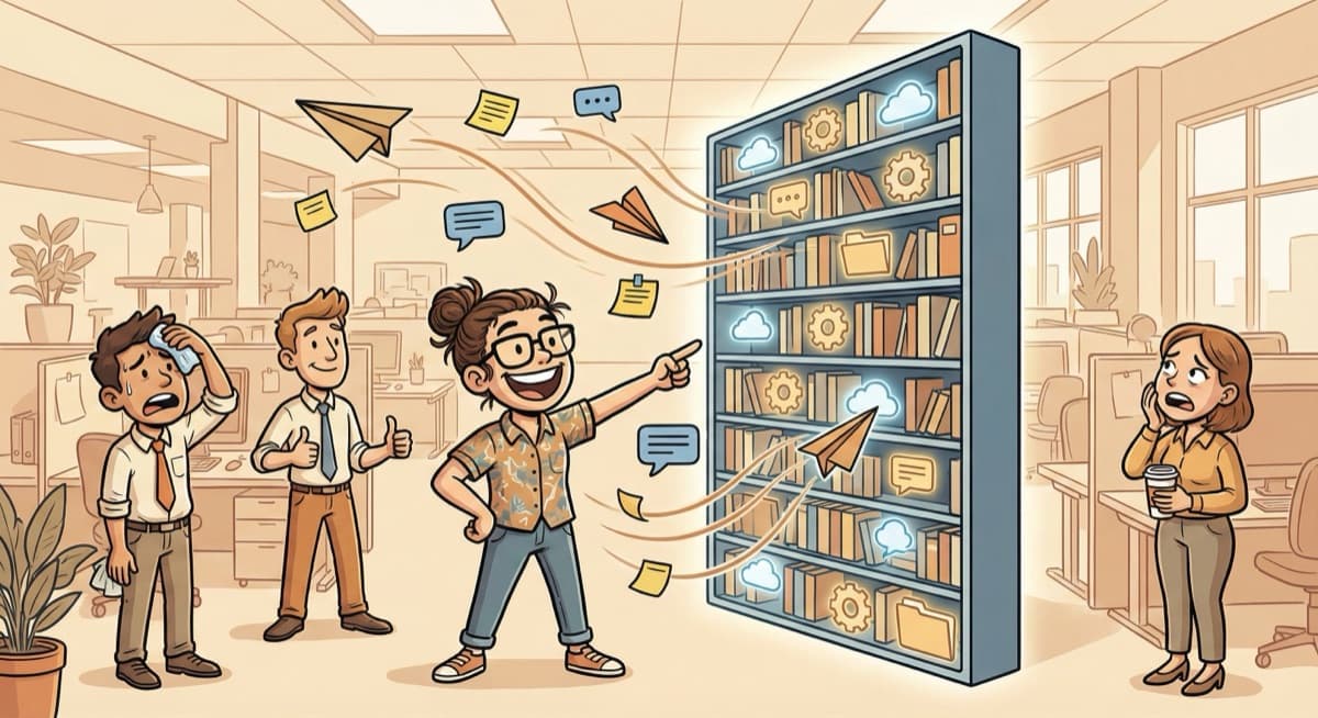 Тимлид организует корпоративную базу знаний — хаотичные заметки и вопросы структурируются в систему